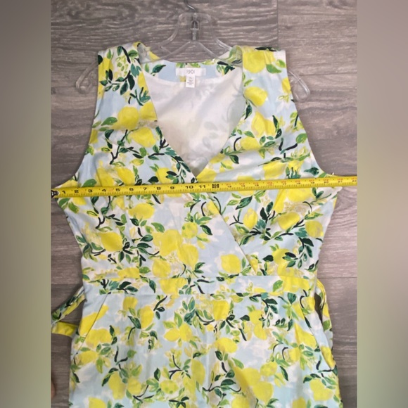 NWOT 1901 Nordstrom Tie Front Lemon Print Faux Wrap Mini Sleeveless Dress Sz XL - Picture 5 of 16